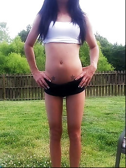 Topless tranny prostitute seems excited